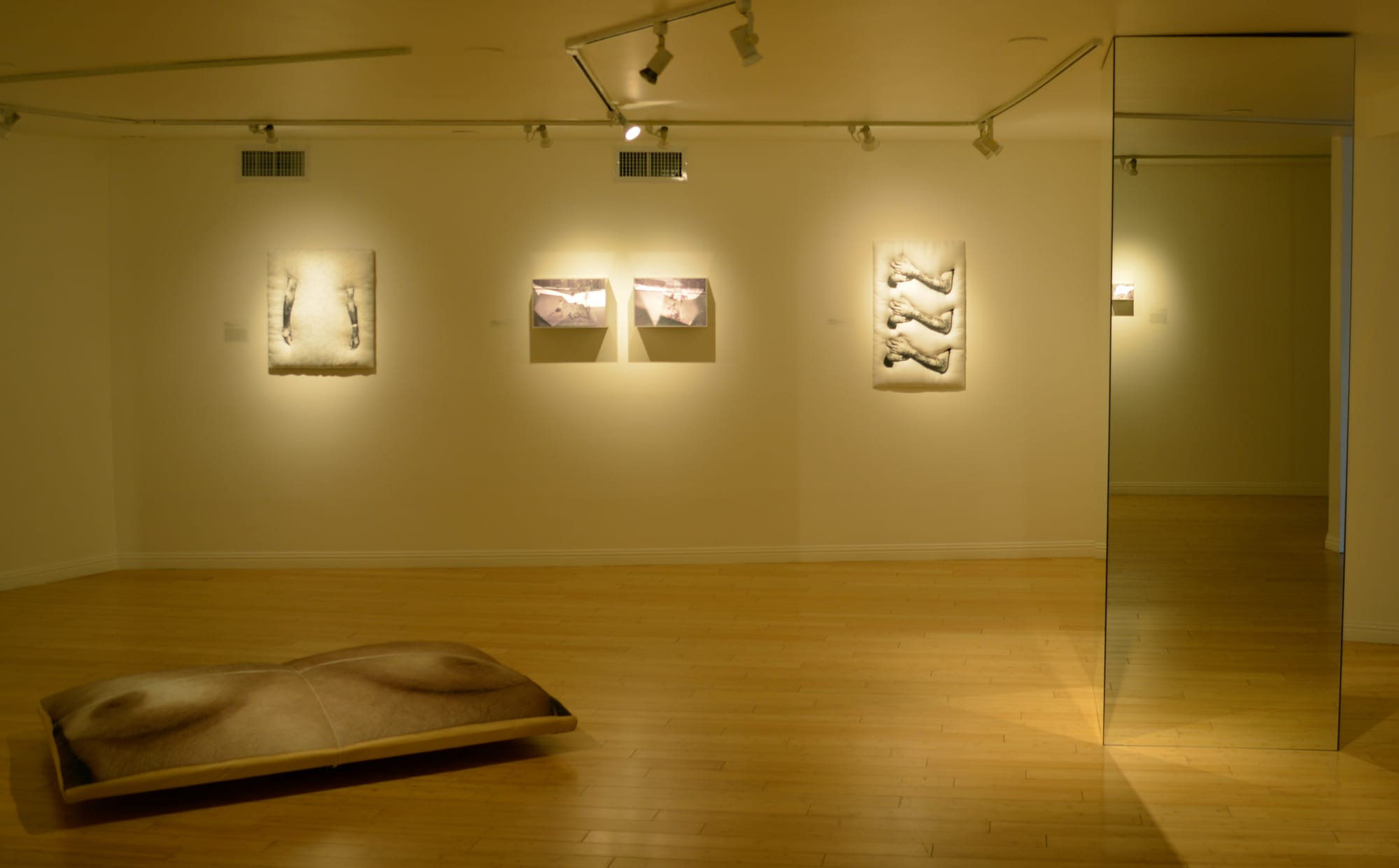 Installation view, “Displacements: The Craft Practices of Golnar Adili and Samira Yamin” at the Craft & Folk Art Museum