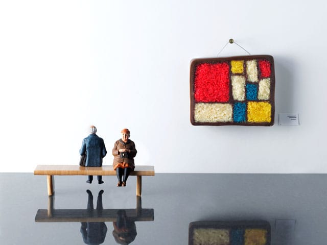 Mondrian-inspired battenberg, in situ