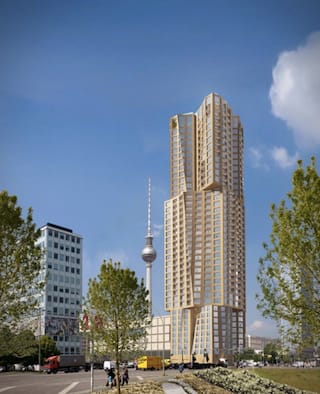 Rendering for the Frank Gehry tower in Berlin (© Gehry Partners, Courtesy of Hines)