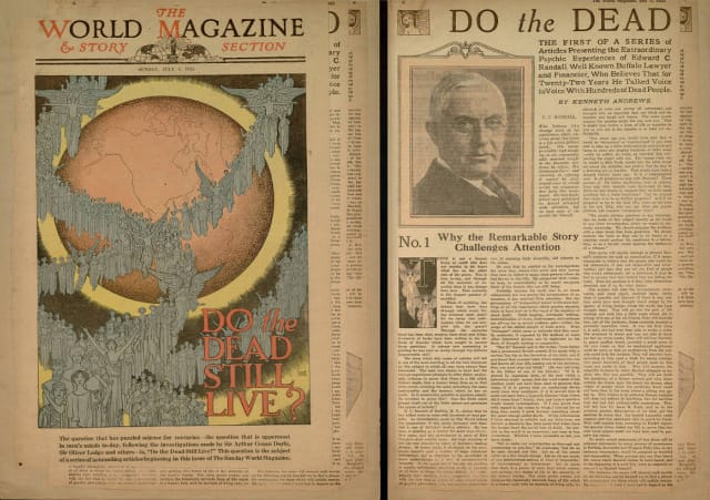 Houdini's scrapbook on spiritualism, magic tricks, & articles from Scientific American (1922-24)