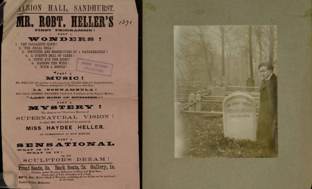 Houdini's "Magicians scrapbook" (1821–1939), showing Houdini at 