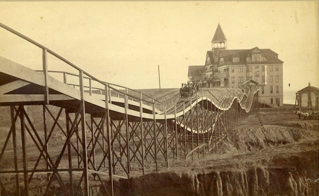 E.G. Morrison (ca. 1827–1888), Roller Coaster at the Arcadia Hotel, Santa Monica, late 1880s. Albumen print, Ernest Marquez Collection. The Huntington Library, Art Collections, and Botanical Gardens.