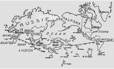 The Surrealist map of the world in 1926.