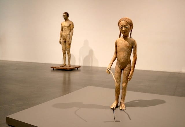 Paweł Althamer, "Weronika" (2001), fore, and "Self Potrait" (1993), back