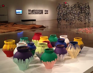 A view of the undamaged "Colored Vases" artwork as it appeared at the Art Gallery of Ontario last August in Toronto. (photo by the author for Hyperallergic)
