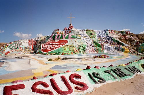 Salvation Mountain (photograph by Peter Woodman, via Flickr)
