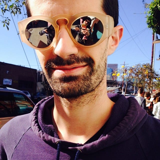 Sunglasses #selfie with fellow Hyperallergic Writer Ben Valentine in Los Angeles. Photo by Alicia Eler. 