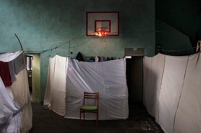 Alessandro Penso's photograph of temporary accommodation for Syrian refugees (courtesy OnOffPictures & World Press Photos)