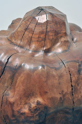 Detail of Alma Allen, "Untitled" (2013), walnut on aluminum base