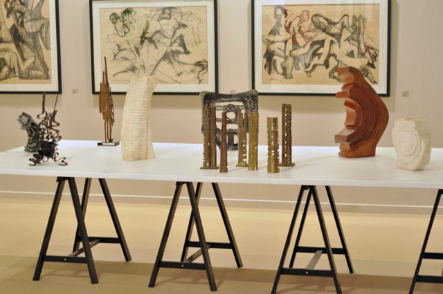 Sculptures and drawings by Lebanese artist Michel Basbous at Beirut's Agial Art Gallery