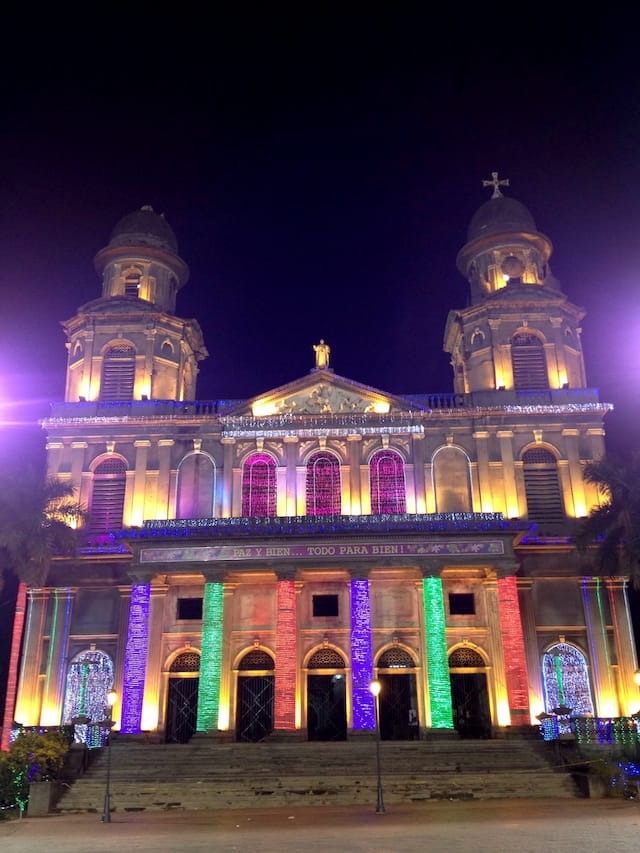 The capital of Managua is now swathed in Christmas lights year-round. 