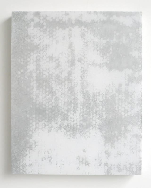 Carrie Yamaoka, "20 by 16" (2013), reflective mylar, urethane resin, and mixed media on wood panel, 20 x 16 in