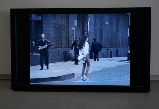 Michel Auder, "Chelsea, Manhattan – NYC" (1989, edited 2008), Hi8 video to digital video SD, color, sound, 6:21 min, at Office Baroque Gallery's booth (click to enlarge)
