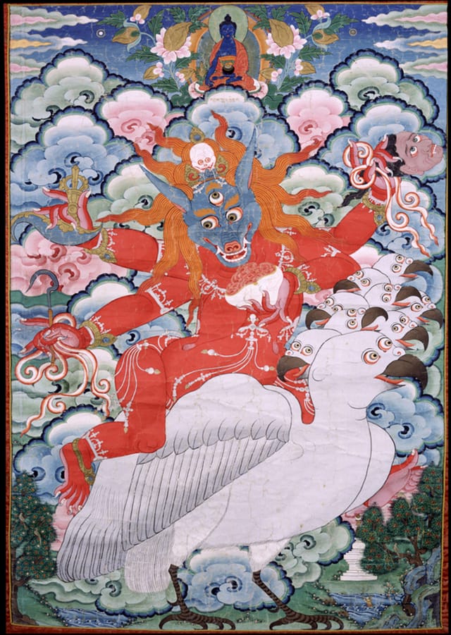 Red Wolf-Headed Protectress Central Tibet; 19th century Pigments on cloth Rubin Museum of Art Gift of Shelley and Donald Rubin C2006.66.9 (HAR 192)