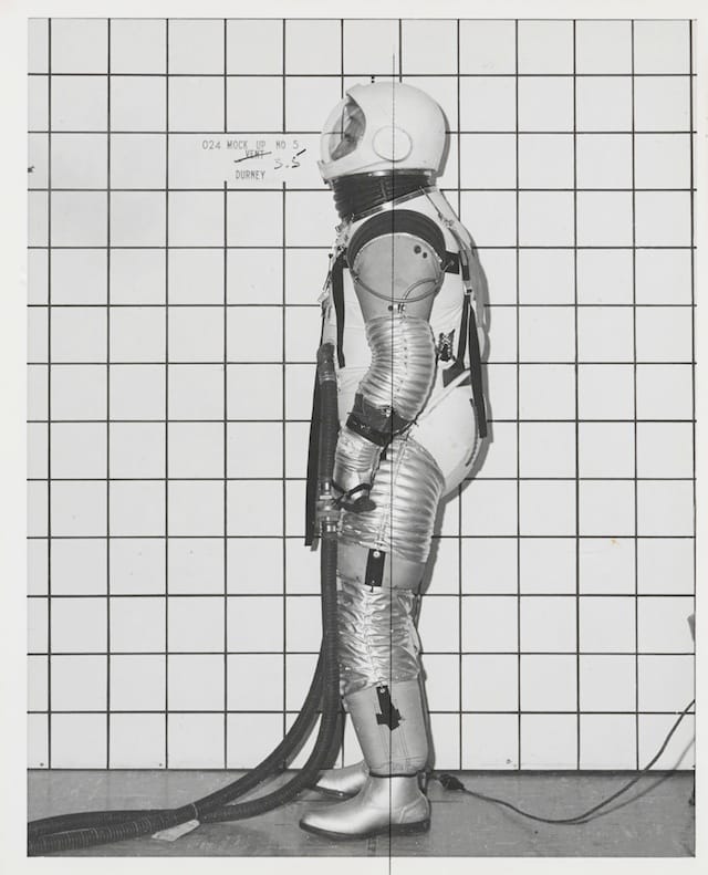 SPACE SUIT DEVELOPMENT PHOTOGRAPHS.  Collection of 70 photographs (67 black and white, 3 color), mostly 10 by 8 inches, 1960s  Est. $ 700 - 1,000 