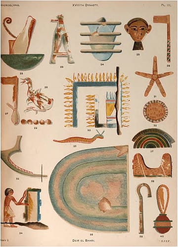 A page from Francis Francis Llewellyn Griffith's "A Collection of Hieroglyphs: A Contribution to the History of Egyptian Writing" (1898) (via Vincent Brown/Flickr user)