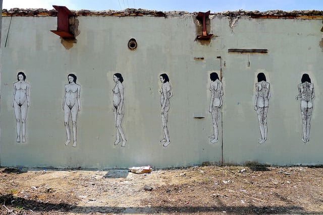 A Living Walls mural by the artist Hyuro that was at the center of a controversy in fall 2012 (photo by vandalog, via Flickr)