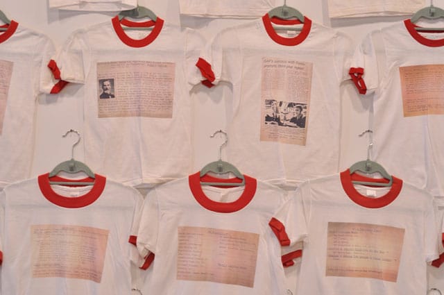 Fred Lonidier, "GAF Snapshirts” (1976) (photo by Hrag Vartanian)