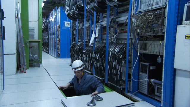 Particle Fever_02_Monica Dunford emerges from ATLAS_Photo Courtesy of PF Productions