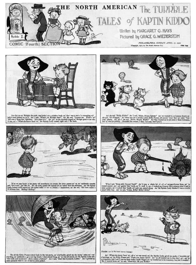 "The Turr'ble Tales of Kaptin Kiddo" written by Margaret G. Hays & illustrated by Grace G. Wiederseim (1910)