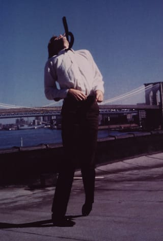 Robert Longo, "Untitled (Barsness)" (1980), from the series "Men in the Cities", silver dye bleach print (via flcart.org)