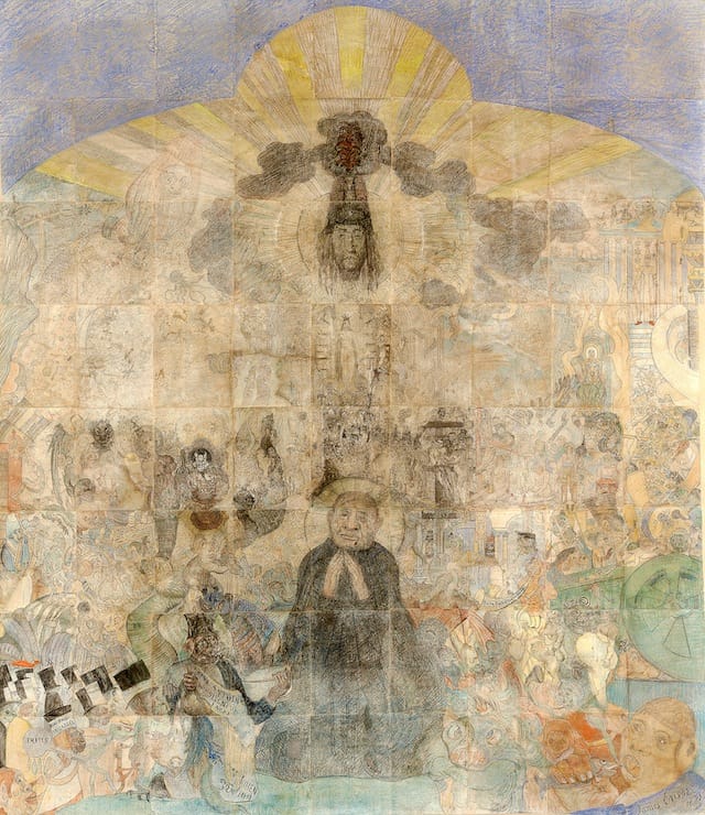 James Ensor, "The Temptation of Saint Anthony" (1887), 51 sheets of paper mounted to canvas (courtesy Artists Rights Society (ARS), New York/Sabam, Brussels)