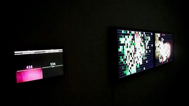 _the _______ of strings and objects_ installation view._