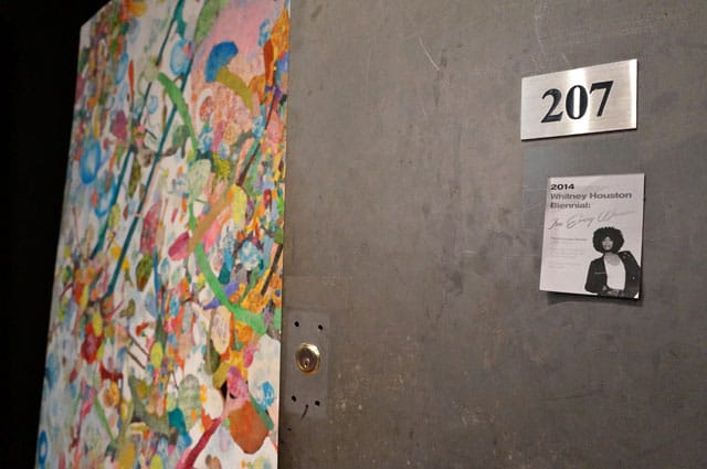 Flyer at the entrance to the Whitney Houston Biennial
