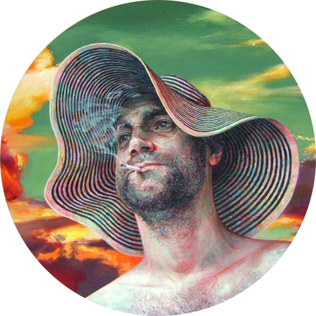 Robin F. Williams, "Sun Hat Sunset" (2012), oil on canvas, 48 x 48 in (all images courtesy PPOW)