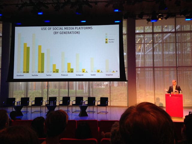 Arthur Cohen presenting the findings of Culture Track 2014 (all photos by the author for Hyperallergic)