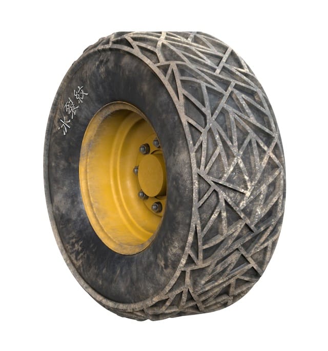 Historic Preservationist Series (Heavy Equipment Tires) Gireh Chini (knotted/ interlaced pattern) After stone tiles in the Sircali Medrese, Konya, Turkey, 1240 AD