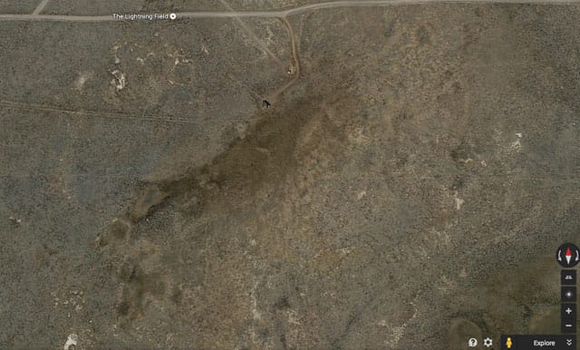 Walter De Maria's "Lightning Field" in Google Earth