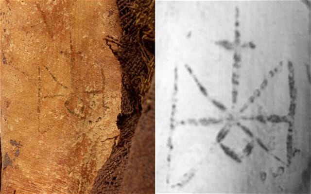 The world's first "tramp stamp" was discovered on a mummy from present-day Sudan. "The woman, aged between 20 and 35, had been buried wrapped in a linen and woollen cloth and her remains had mummified in the dry heat. The tattoo has been deciphered by curators and spells out in ancient Greek – M-I-X-A-H-A, or Michael. The owner of the tattoo was a woman who died in about AD 700 and lived in a Christian community on the banks of the Nile." (via The Awl, originally Telegraph)