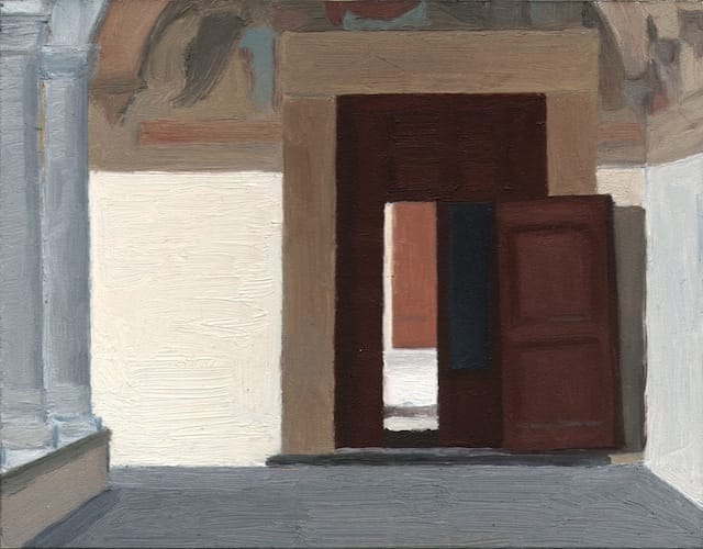 Eleanor Ray, “San Marco” (2013), oil on panel, 5 7/16 x 7 in (image courtesy Steven Harvey Fine Arts Projects) (click to enlarge)