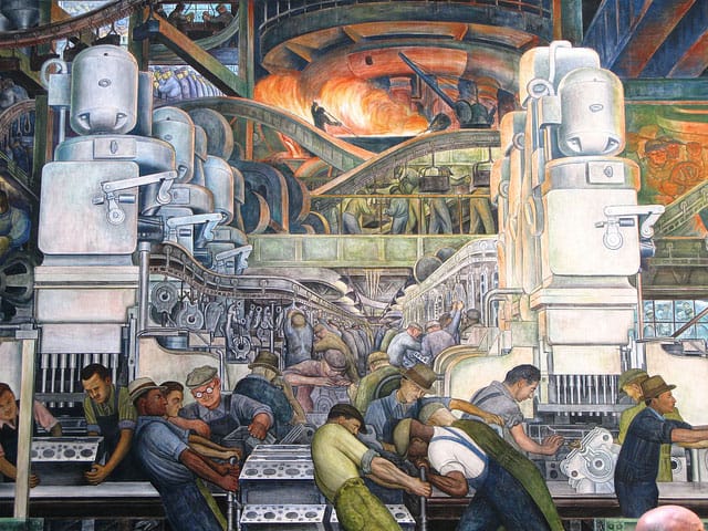 One of Diego Rivera's "Detroit Industry Murals" at the Detroit Institute of Arts (1932–33) (photo by Flickr user cdshock)