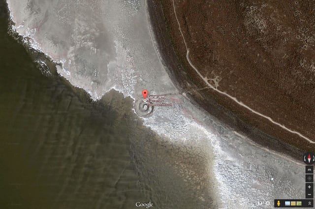 Smithson's "Spiral Jetty" in Google Earth