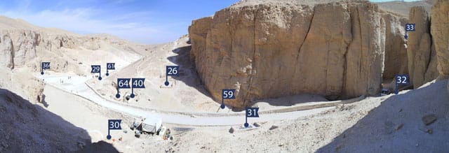 Panorama view over the area in the Valley of Kings investigated by the University of Basel Kings' Valley Project