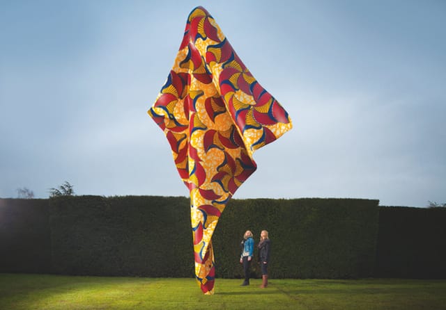Wind Sculpture I, 2013 p.54  Steel armature with hand-painted fiberglass resin cast, 610 x 340 x 80 cm Commissioned by Yorkshire Sculpture Park, Wakefield, UK for the exhibition Yinka Shonibare MBE: FABRIC-action Courtesy the artist; Stephen Friedman Gallery, London; and James Cohan Gallery, New York/Shanghai Photograph courtesy Jonty Wilde 