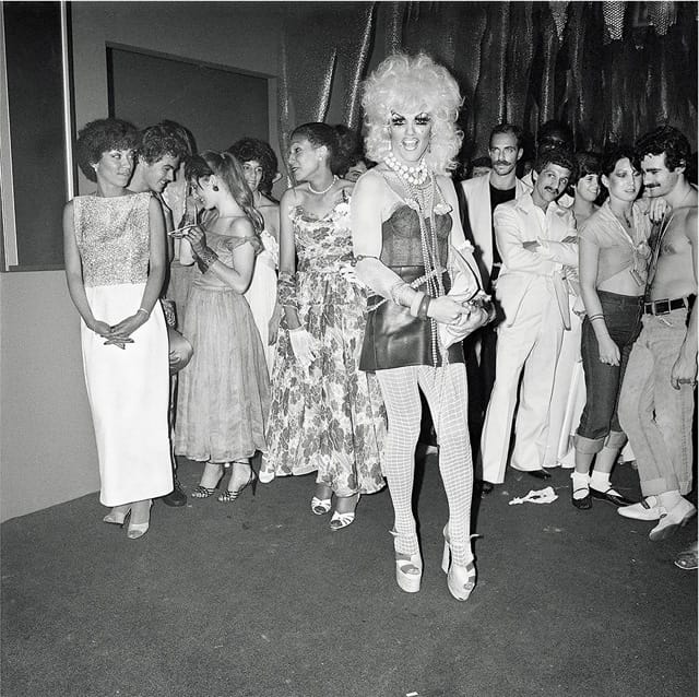 Meryl Meisler, "Prom Queen Contender" (Les Mouches, Manhattan, June 1978)