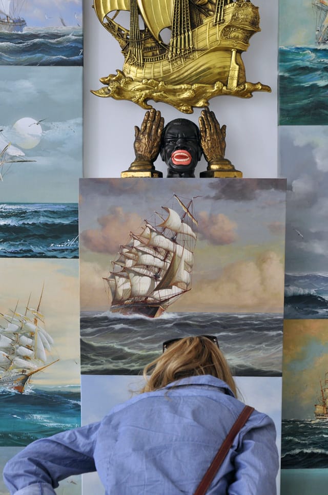 Someone examining "See Sick" (2014)