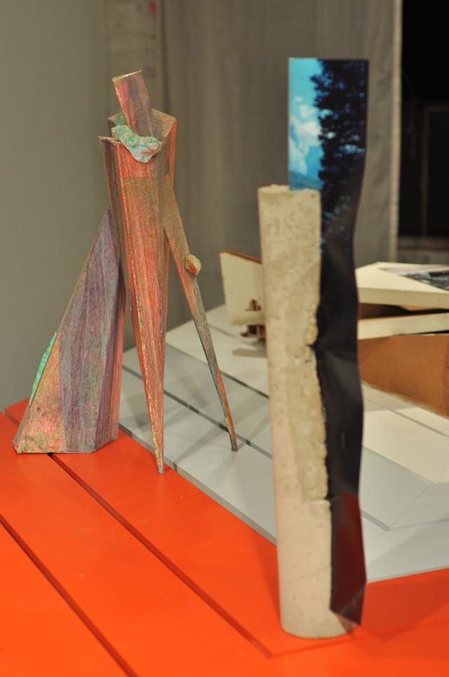 Ben Pendersen's "Spike & Blobs" (2013), left, and Letha Wilson's "Grand Tetons Concerte Column" (2012), right.