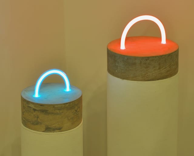 Esther Ruiz's "Blue Sun" (2013) and "Blush Commune" (2013)