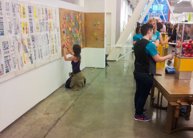 Amanda N. Simons, "Change Maker T-Shirt," "MFA Belt Buckle," and "Post Extra Daily Print Dispensing Machine" at the CCA 2014 MFA Thesis Exhibition (all photos by the author for Hyperallergic)