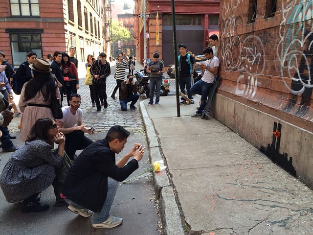 #BanksyNY in Tribeca (photo by Hrag Vartanian)