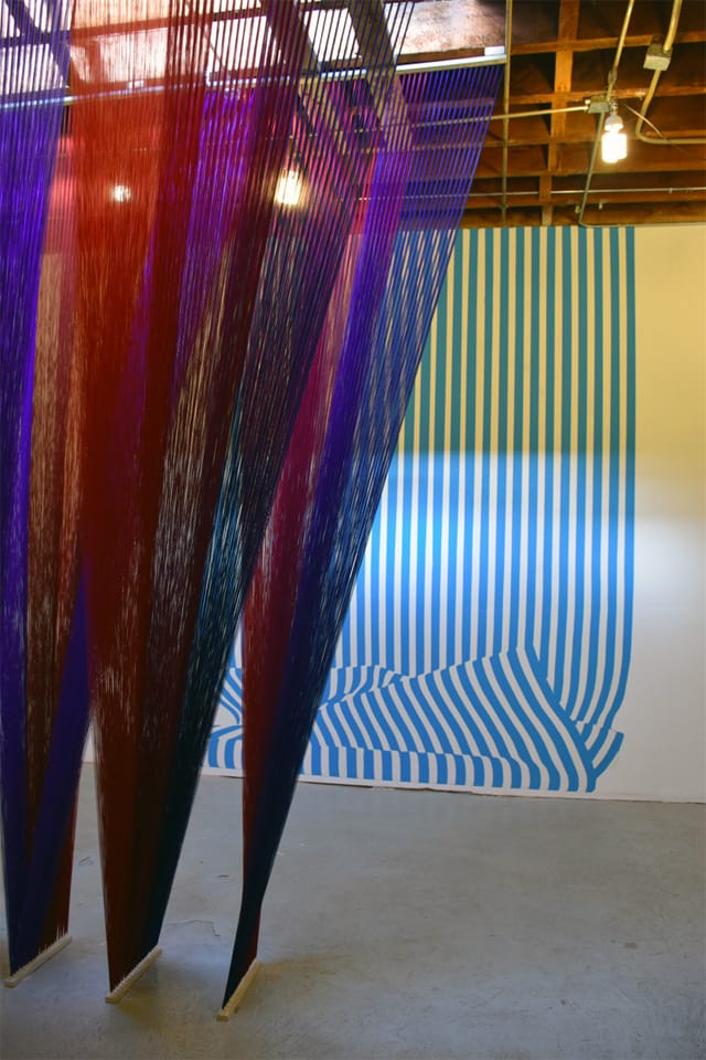 Rachel Mica Weiss, “Six-Planed Scaffolding” (2014) and Rita MacDonald, "Pileup" (2014) at Storefront Ten Eyck.