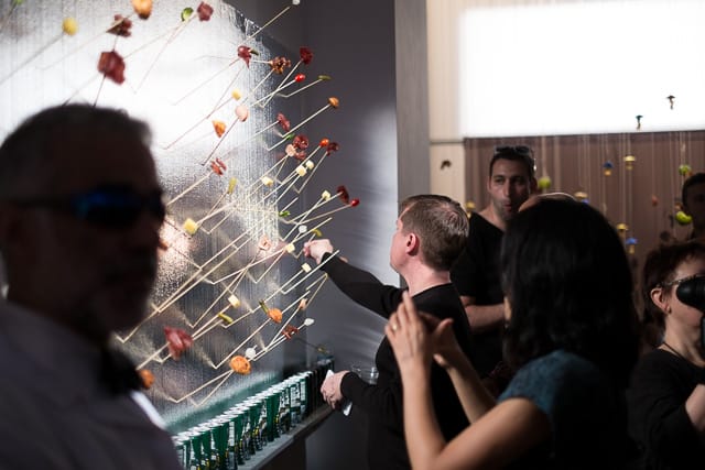 Hors d'ouveres installation at Whitebox Art Center.