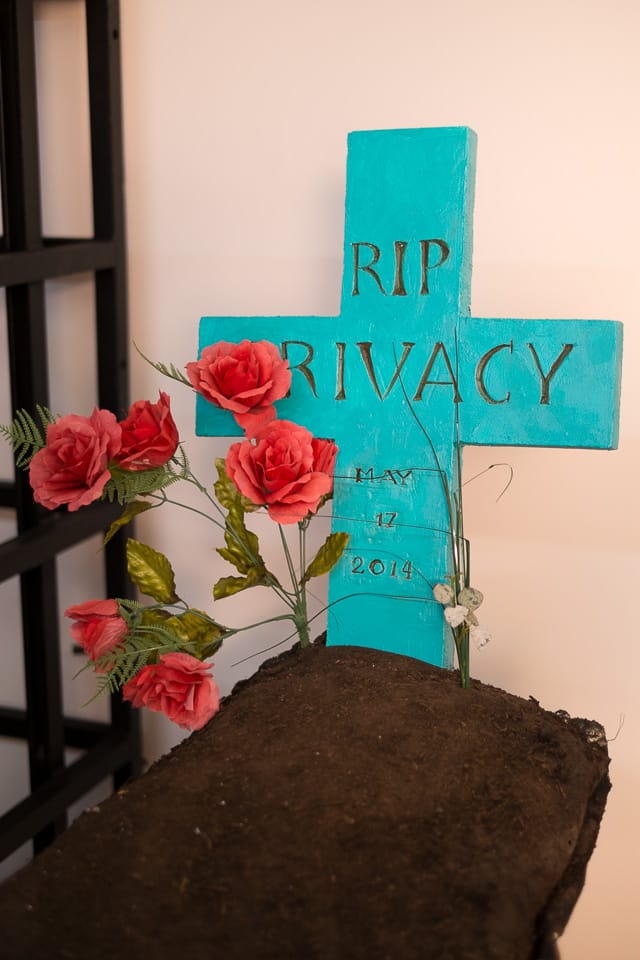 "Dada Bomb" guests were encouraged to take a selfie with the installation before entering the performance space at The Whitebox Art Center.