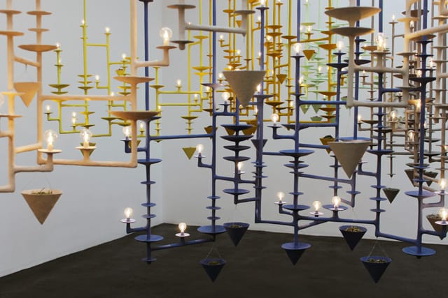 An installation by Pae White at Neugerriemschneider (all photos by the author for Hyperallergic)