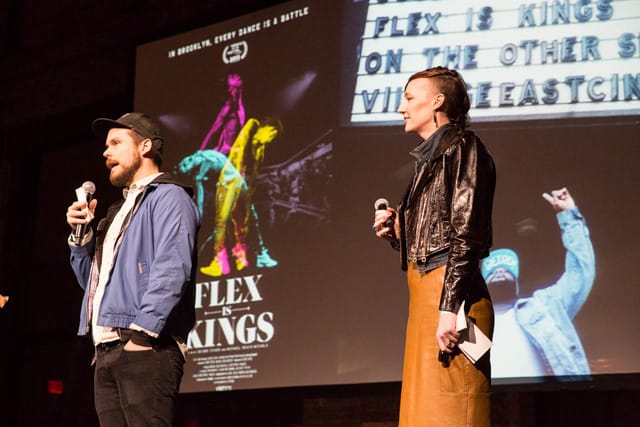 Filmmaker Deidre Schoo and associate talking about their Flex Is Kings documentary ( Tod Seelie)