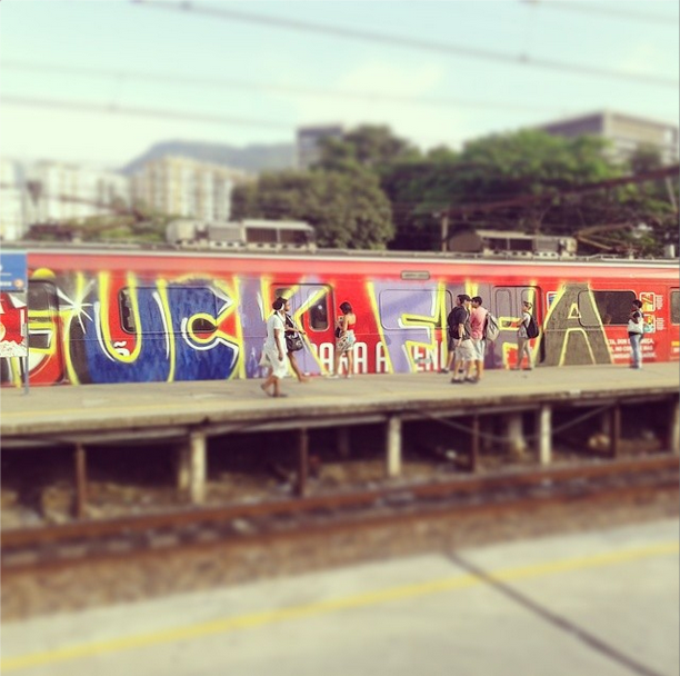 This work on a train is more direct: FUCK FIFA, which is the Fédération Internationale de Football Association (FIFA ... www.fifa.com/ Fédération Internationale de Football Association The official site of the international governing body of football with news, national associations (via LeoOOONunes's Instagramfeed)